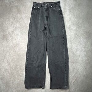Levis Premium High Loose Jeans 26 Washed Black Wide Leg High Rise Denim